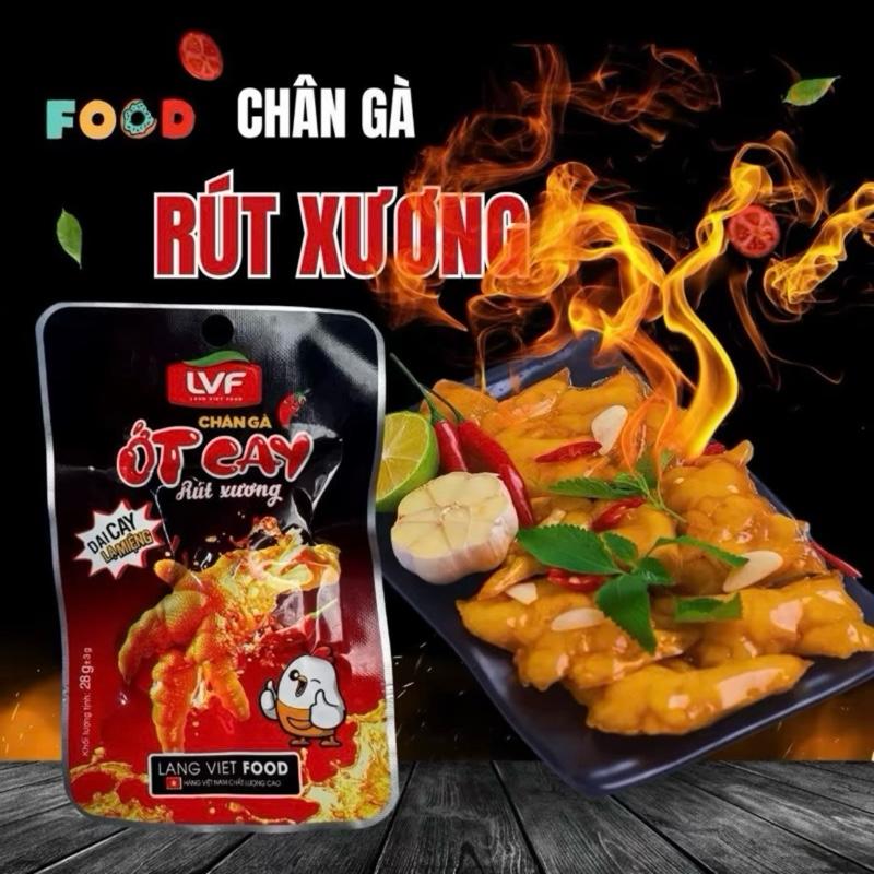 Tặng Quà Combo 20 Chân Gà Rút Xương Ớt Cay Làng Việt Food Vị Tê Tê Cay Cay Thơm Ngon Cuốn Hút Ăn Vặt Food