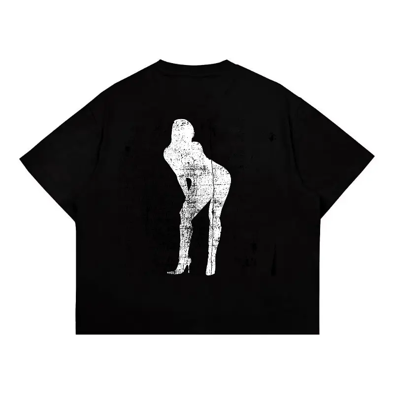 Kaos Oversize Crop Siluet Body / T-Shirt Boxy Basic Pria Casual Premium Distro