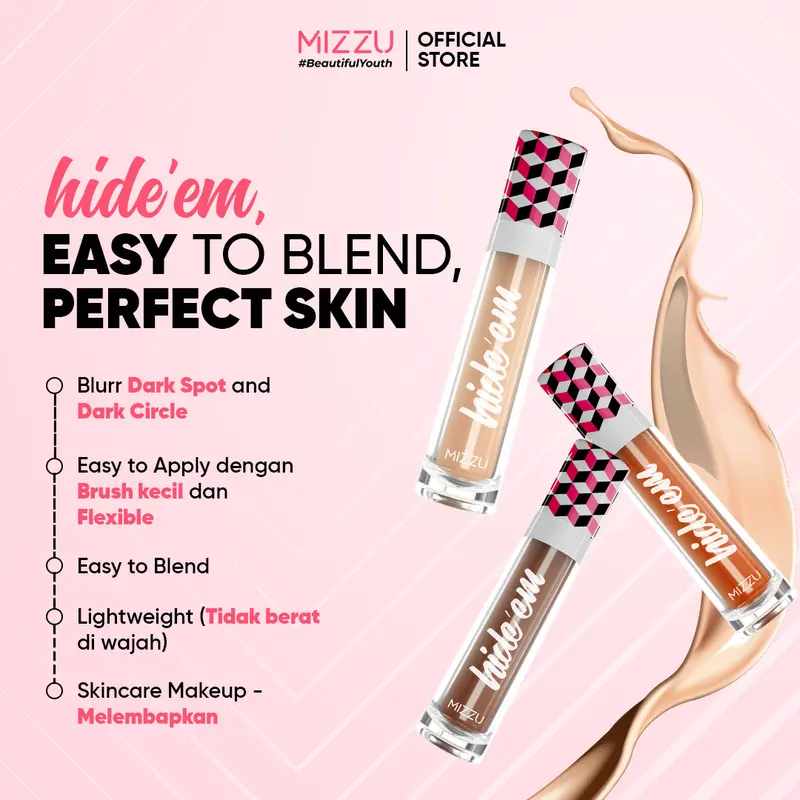 Mizzu Hide’em Contour And Concealer Ivory - Concealer Corrector Wajah Mencerahkan 2