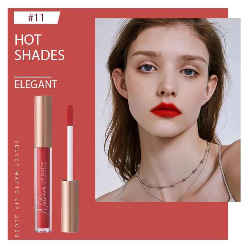 Product Introduction of Hot selling matte lip gloss that does not stick to cups, waterproof and not easily fade velvet lip gloss 5