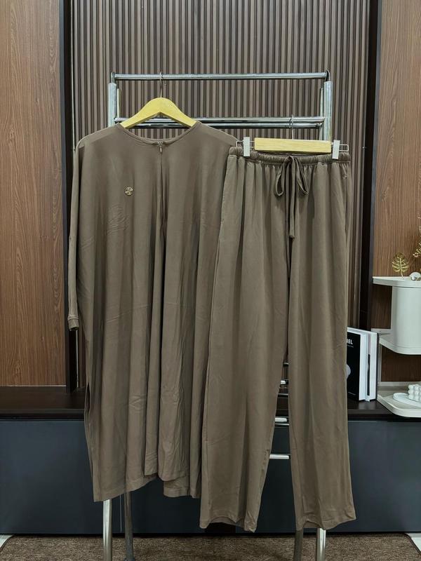RAABIHA | Mahira Set Celana (tanpa Hijab) | Oneset Jersey Muslim Remaja | Setelan Wanita Basic Santai Dan Kasual 3