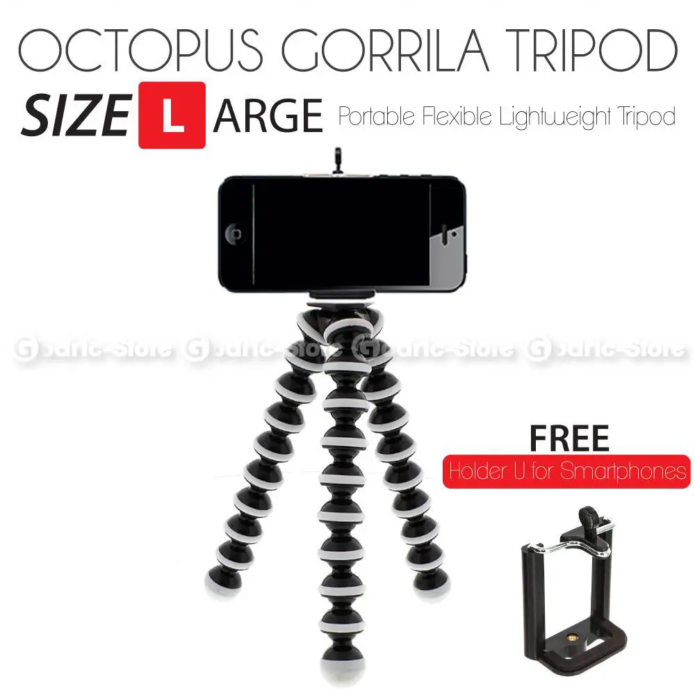 Octopus Gorilla LARGE SIZE Tripod With Holder U for Smartphone / HP