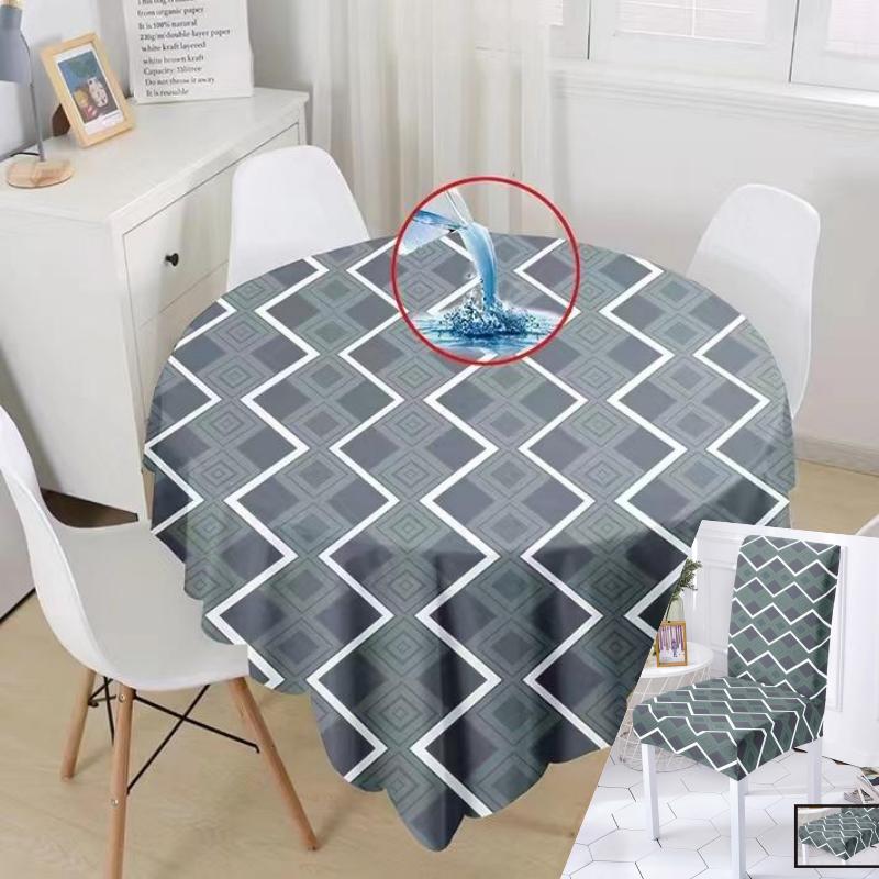 Product Introduction of HTC Tablecloth waterproof and oil-proof washable tablecloth plain rectangular tablecloth 140*180cm+4 sets of chair cover combination 22