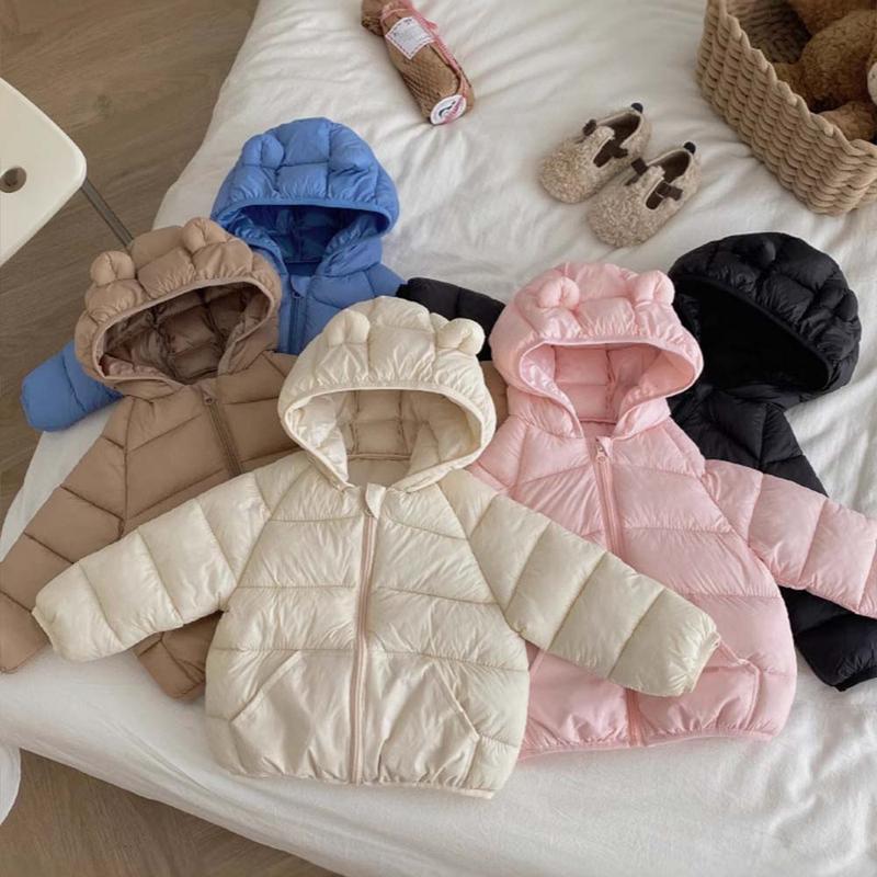 QCCC form nhỏ Áo khoác phao siêu nhẹ tai gấu ấm áp cho bé trai bé gái - AK077