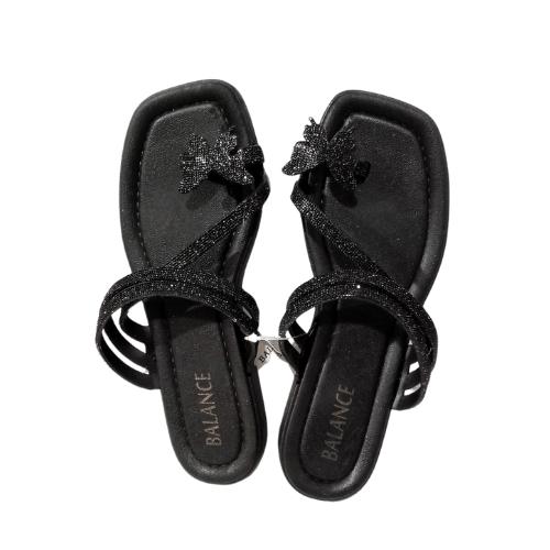 Sandal Slop Jepit Wanita Karet Jelly Import Glitter Butterfly BALANCE 2302-3K Pink Hitam Sendal 3