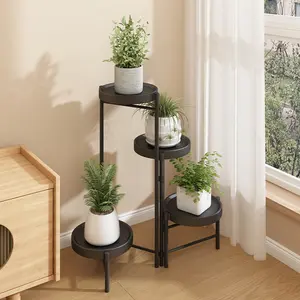 WARM LAB Rak Tanaman Ruang Tamu Rak Bunga Bulat Sederhana Rak Pot Bunga Multi-lapis Dekoratif