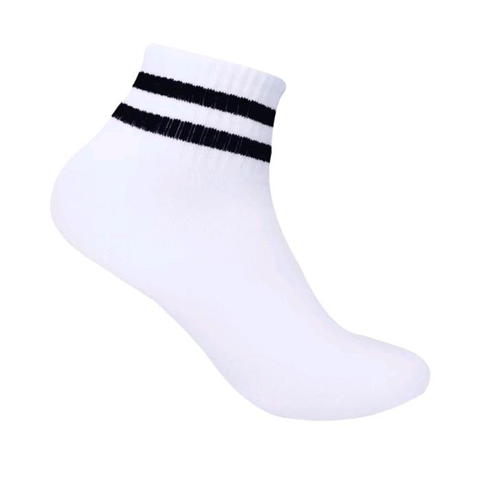 Kaos Kaki Pendek Motif Strip Hitam Premium 0