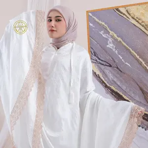 Arshaka 786 - Mukena Dewasa Mewah Silk Chain Bordir 2in1 Syaifa Series dengan Bahan Silk Bordir Mewah & Elegant Detail Renda Rapih Include Tas Aksen Rantai Gold