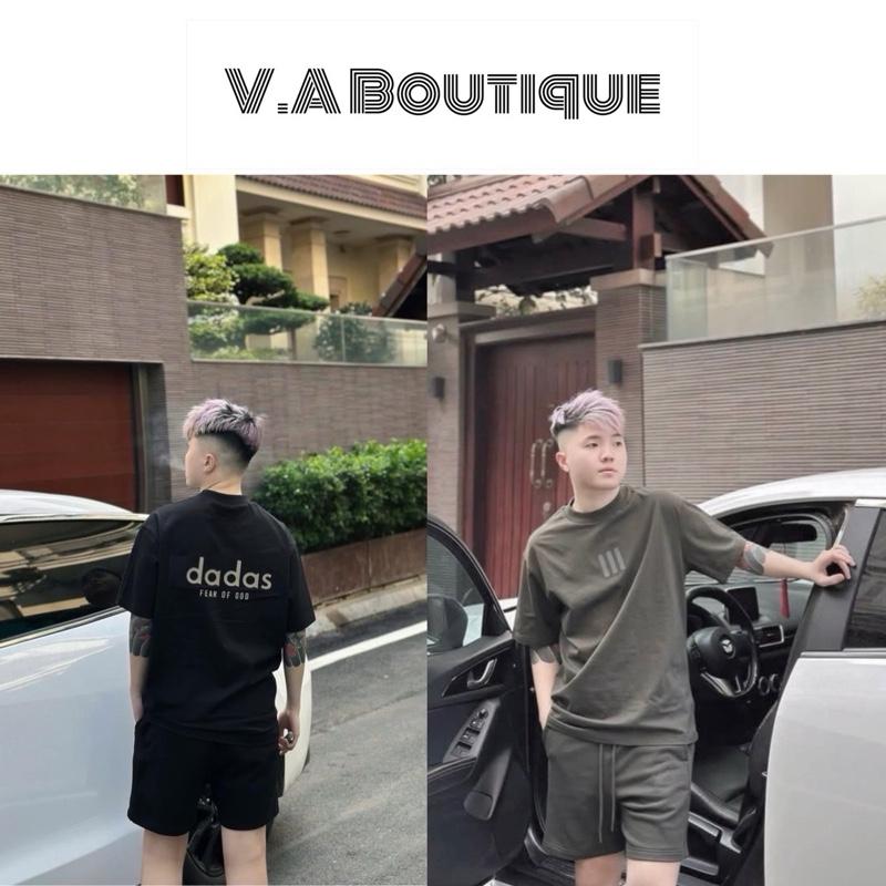 Bộ Da Đát : Áo + Quần Chất Cotton Mịn Mát, Hoạ Tiết Cao Su In Nổi ,Túi Quần Có Khoá Kéo, Bộ Đồ Nam Mùa Hè