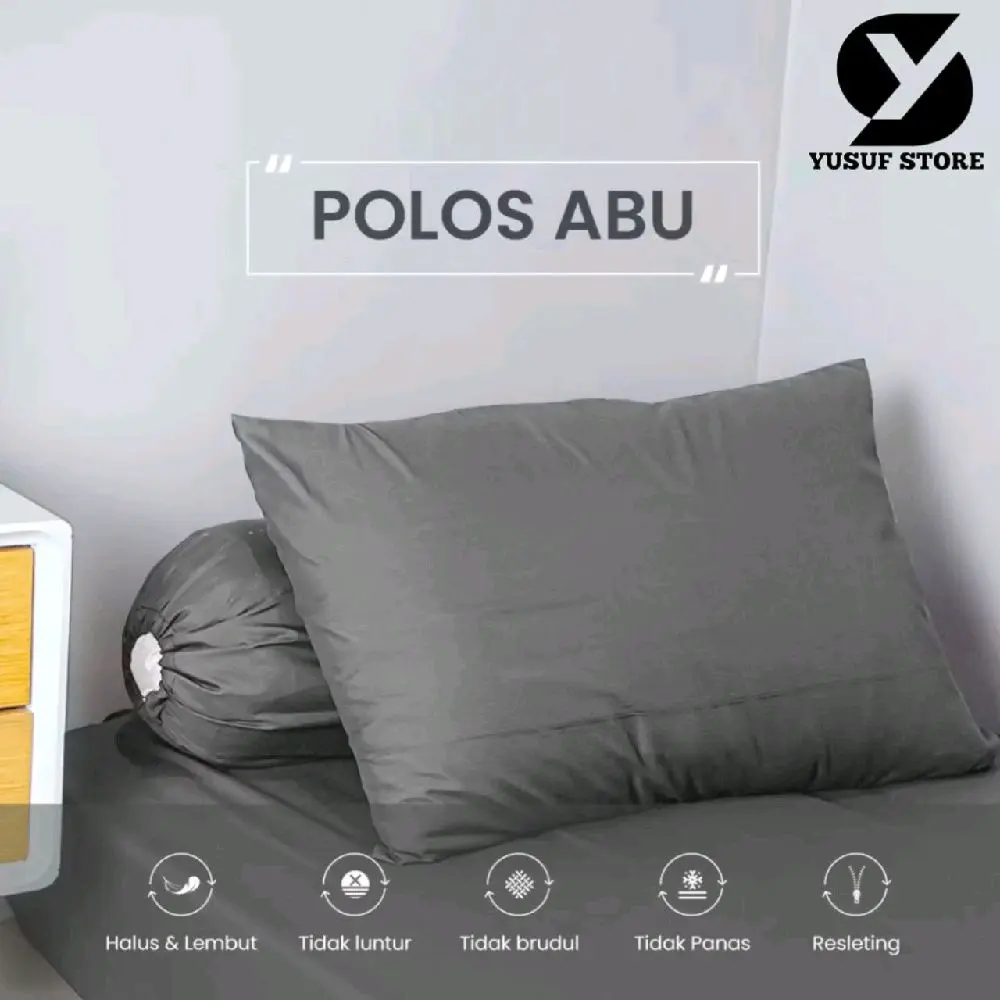 Sarung Bantal Polos Premium 45x60 Resleting – Minimalis Estetik, Bahan Halus Adem, Tidak Luntur, Cocok untuk Dekorasi Kamar Modern