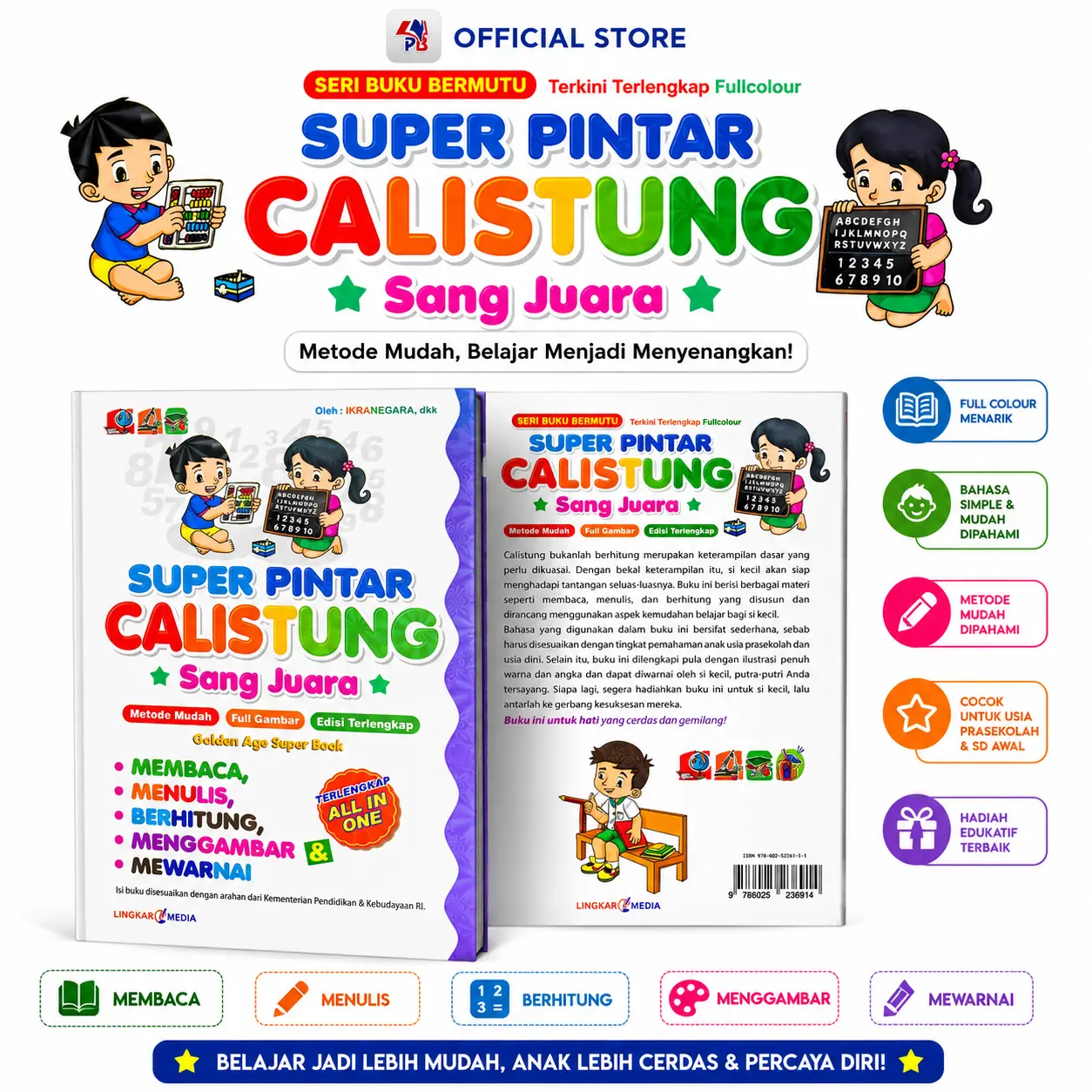 Buku Anak / Belajar Membaca Menulis Berhitung / Super Pintar Calistung Sang Juara – Terlengkap All In One / Lingkar Media / Lingkar Media LM - LM