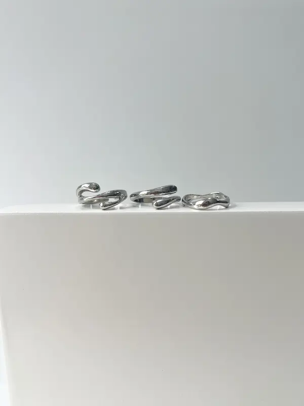 Beur - LISA 3 in 1 Cincin KC Silver Platted Adjustable Ring  / Cincin Open Size 3