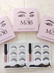 MSB Bulu Mata Magnetic Eyeliner & Eyelashes Suit  3 Pasang Set / Bulu Mata Palsu Magnetik / Bulumata Magnet 3D natural