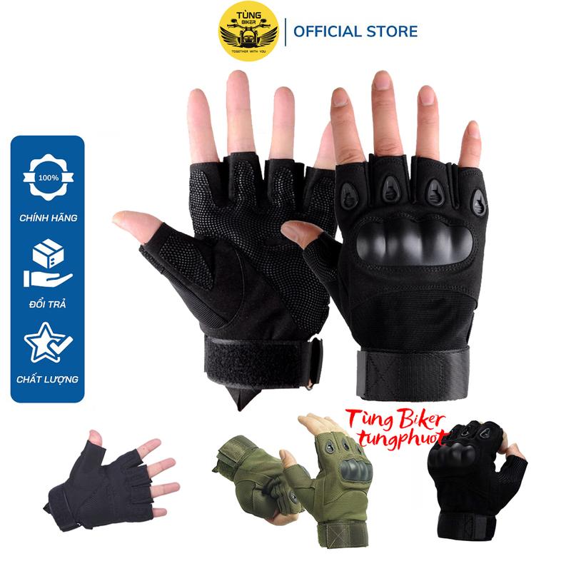 Găng Tay Xe Máy Có Gù Ngón Cụt Đi Phượt - OKL Cụt Ngón