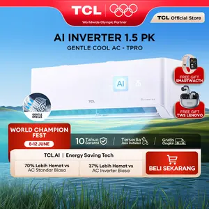 TCL AC Inverter 1.5 PK - Gentle Cool - Healthy Filter - Hemat Listrik - Anti Bising - Cepat Dingin (Model: TAC-12CSD/TPHI2) - [TERSEDIA PEMASANGAN]