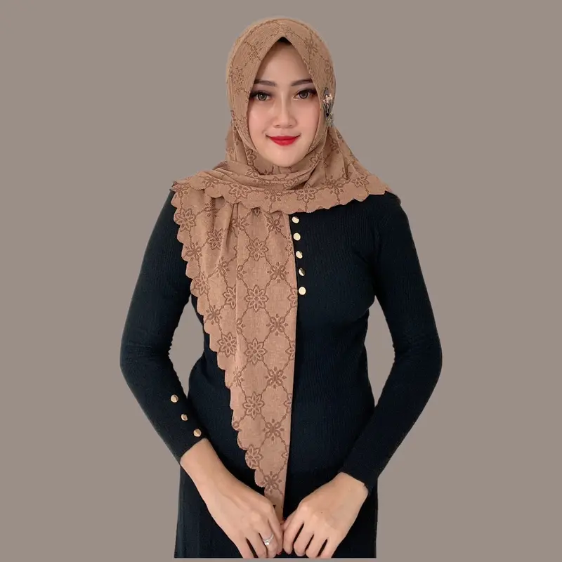 Indah Store - Hijab Instan Segitiga Ped Sabit Jersey Knit Laser Rasipa By Daura Gama Empat Nyaman 1
