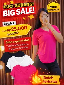 Sale Cuci Gudang - Nagika V-neck short slevee crop spandek rayon super