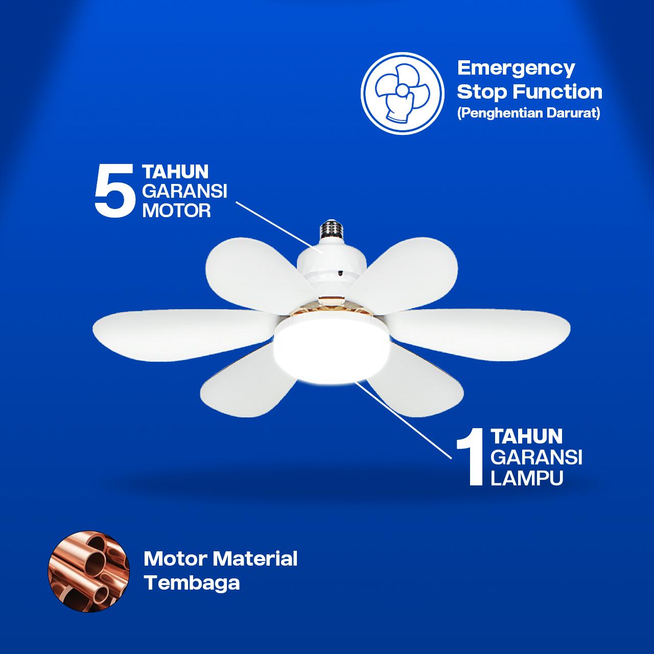 Hannochs Lampu Kipas Angin Plafon LED 2in1 Windy Fan light 15W CCT E27 23Inch - Multifungsi Dengan Peredupan Remote Control Hannochs Lampu Kipas Angin Plafon LED 2in1 Windy Fan light 15W CCT E27 23Inch - Multifungsi Dengan Peredupan Remote Control