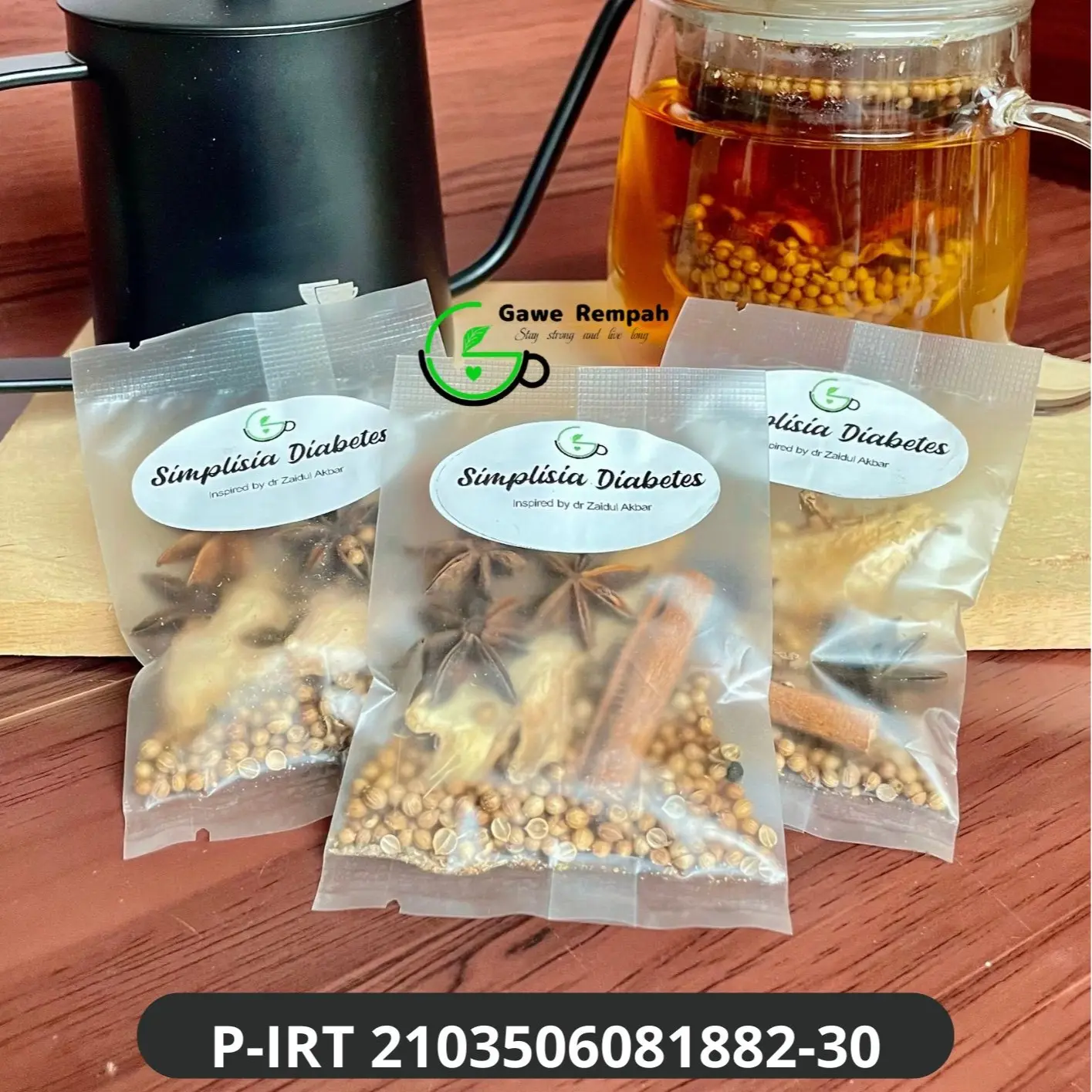 Teh Simplisia Diabetes Menurunkan Kadar Gula Darah Isi 5 Sachet oleh Gawe Rempah - Minuman Teh - Tea