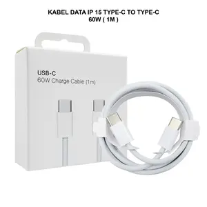Kabel charger iph 15 type c ke c Fast Charging Warna Putih Panjang 1 Meter cas