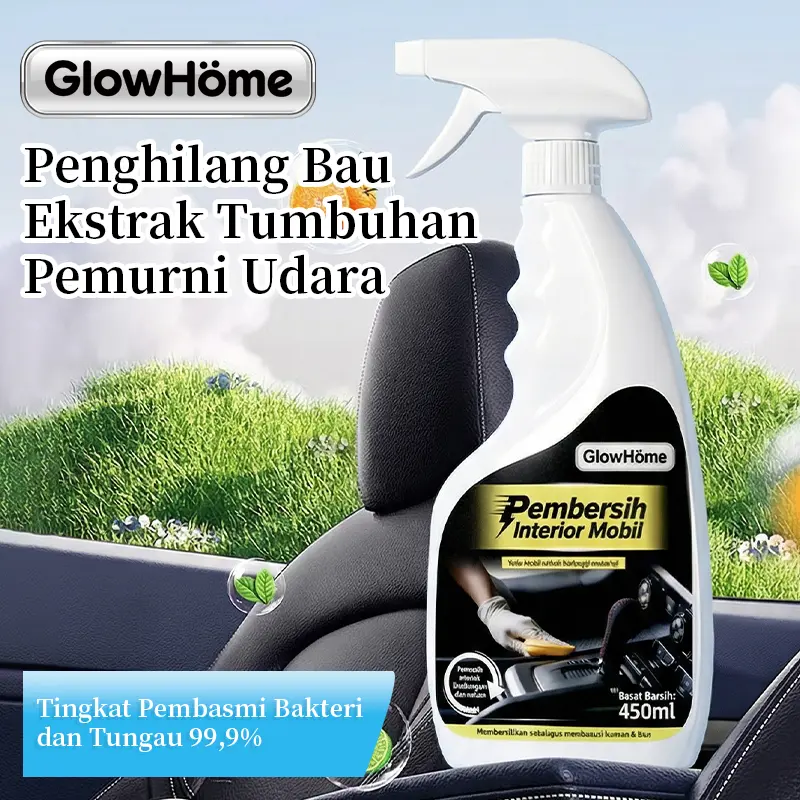[PROMO] GLOW HOME Auto Interior Cleaner - Pembersih Jok Mobil, Plafon, Doortrim & Karpet. Busa Super Tanpa Bilas! Mengkilapkan Dashboard, Rawat Kulit, Anti Retak & Wangi Segar-8