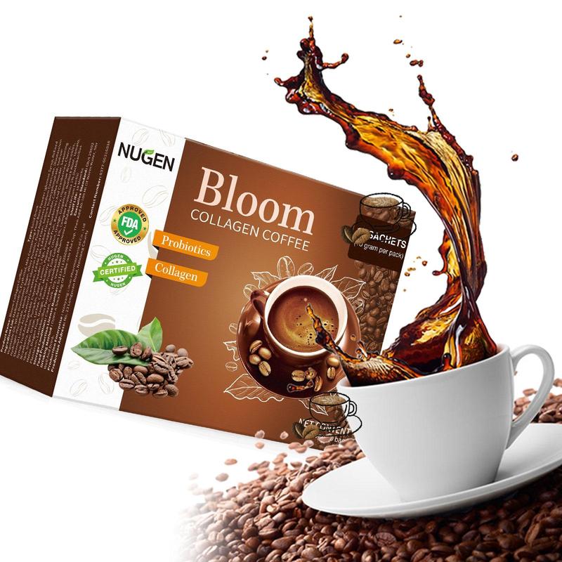 26-2【COD】(Beli 1 Gratis 1)(Peningkatan produk baru generasi ketiga) Bloom collagen coffee,BLOOM Kopi Kolagen Mekar, Minuman Padat, Kopi Instan, Kopi Hitam 4