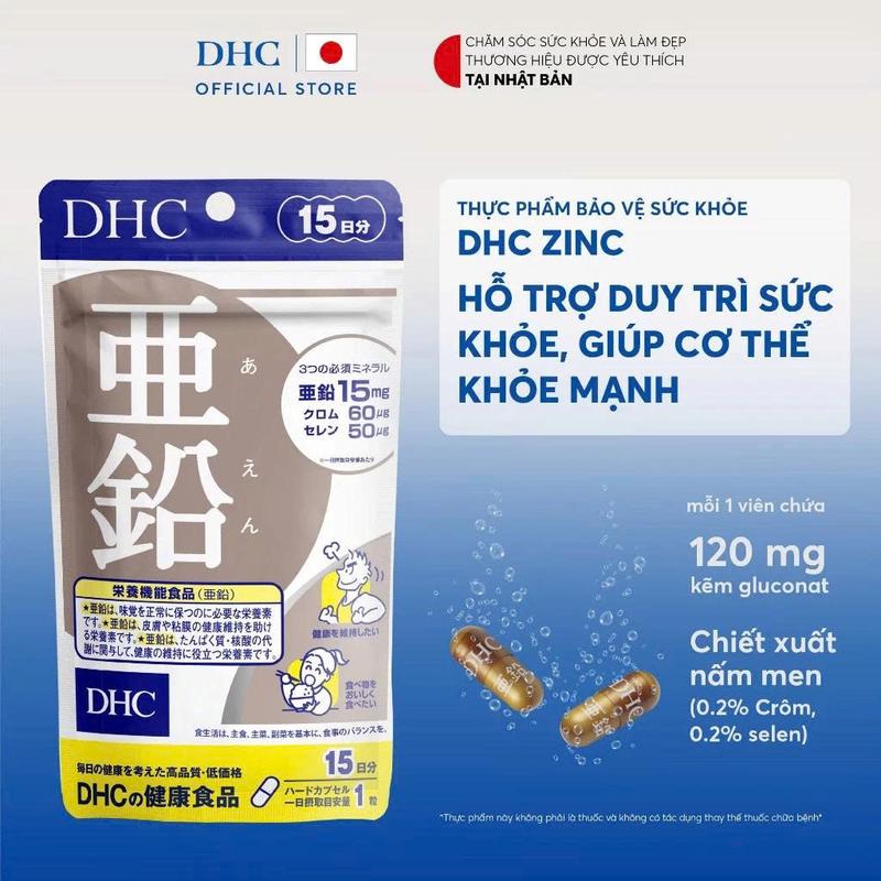 [Affiliate] TPBVSK DHC Zinc dạng viên uống hỗ trợ bổ sung kẽm cho nam và nữ chính hãng - DHC Nhật Bản - Gói 15 Ngày