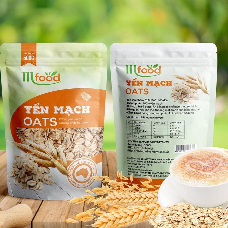 Yến Mạch MFOOD Nhập Khẩu Úc - Túi 500g Cán Dẹt Bag Organic