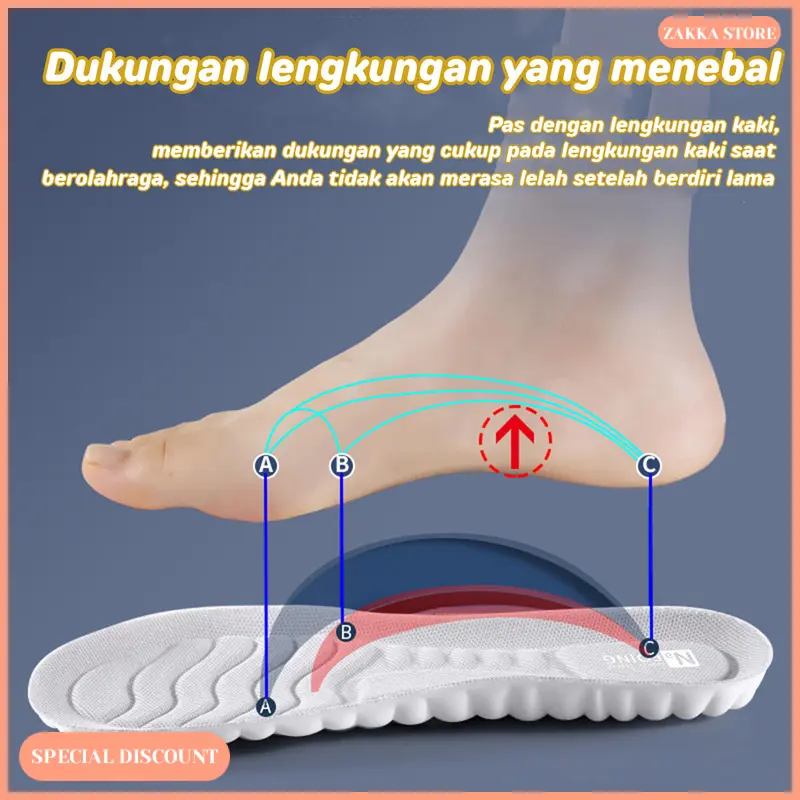Zakka Store COD Alas Kaki Insole Busa Empuk 1 Pasang / Busa Alas Sepatu Empuk / Alas Sepatu Lembut 2