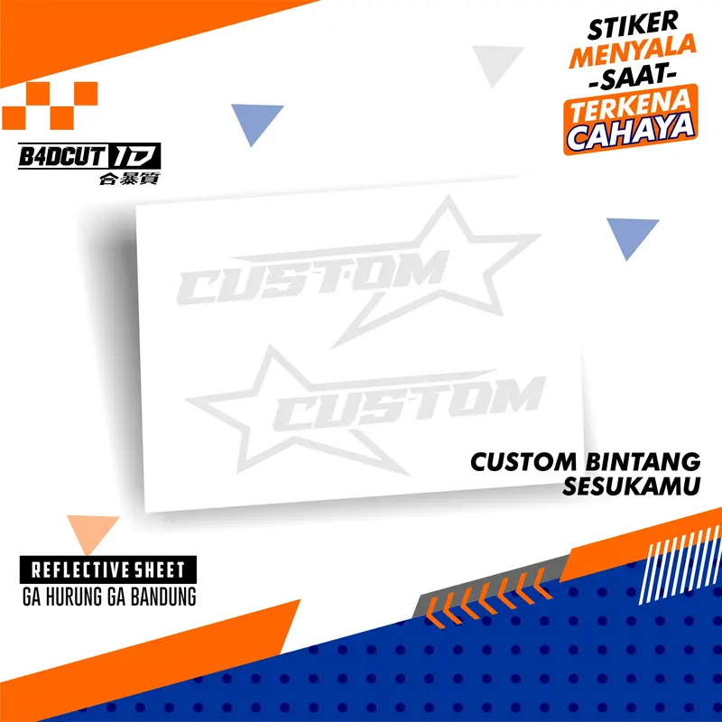 Stiker Custom Bebas Request Nama Bentuk Bintang Viral Keren Cutting Bukan Sticker printcut Anti Air Motorcycle 6