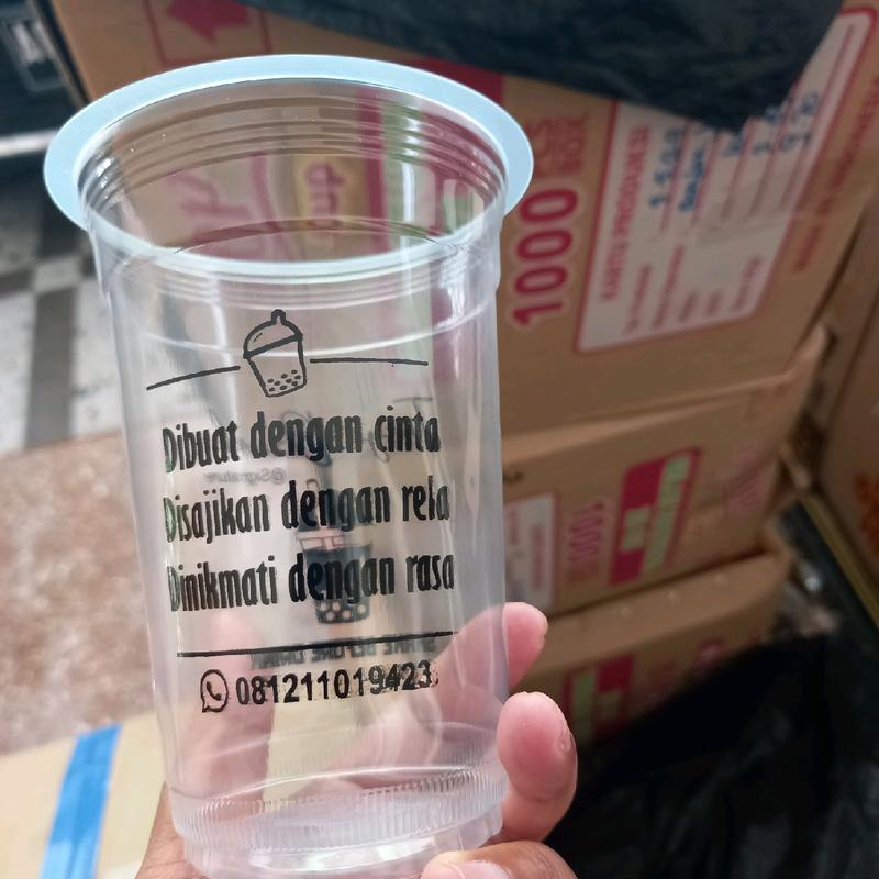 sablon gelas cup termurah ukuran 16oz merk hook sebanyak 250pcs 6