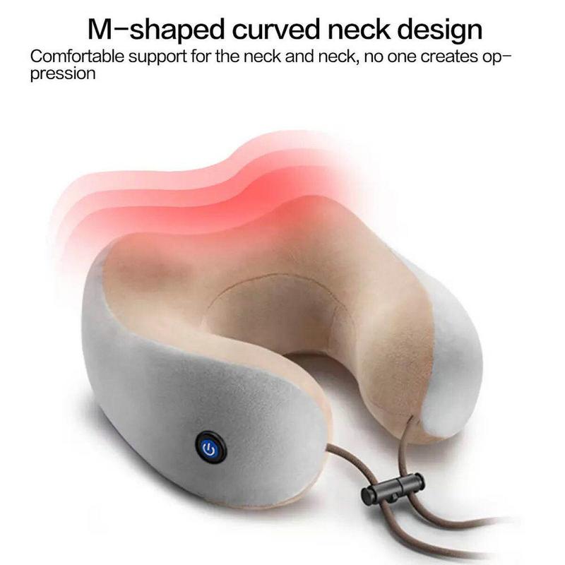Portable Vibration Massage Pillow for Neck and Back Pain Relief with Heart-warming M-Shaped Arc Design 7