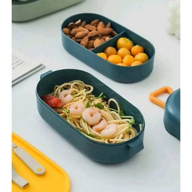 LUNSBOX BENTO LAPISAN GANDA DENGAN 2SUSUN FRE SENDOK Biru 3