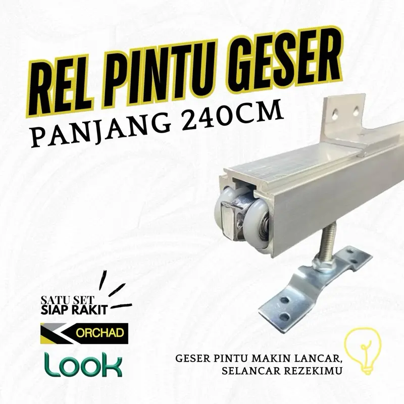 [ 1 Set + 240cm ] Sliding Track ORCHAD J5 | Rel Pintu Sliding / Geser ORCHAD 1 Set | Pintu Sliding Kayu ORCHAD handle grendel