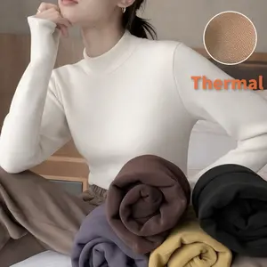 inner baju tebal unisex dalaman atasan musim dingin lengan panjang turtlneck