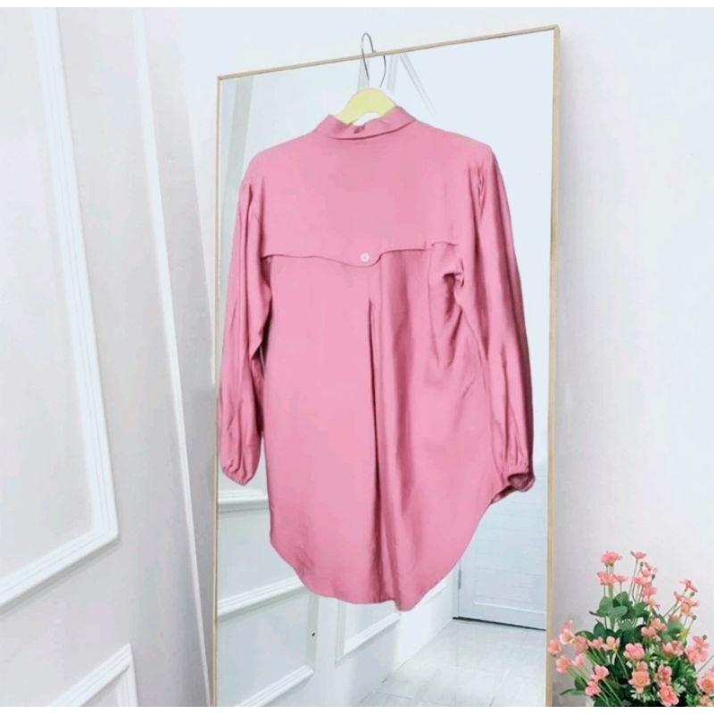 Kemeja Wanita Bahan Polo Linen Laura Blouse Atasan Wanita Full Kancing Lengan Panjang Fashion Remaja Dewasa Kekinian baju model terbaru By Mool Rakyat.Id 8