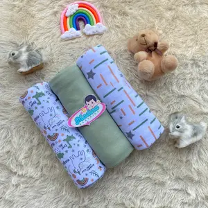 Madina babykids 3 pcs bedong pernel bayi baru lahir Newborn 90X110 Cm  Alas Tidur