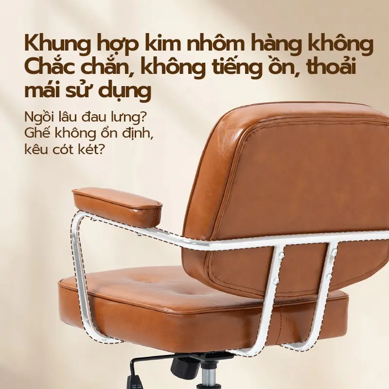 Ghế xoay văn phòng Xpanse 005 Da sáp chống nước chống trầy xước, Đệm ngồi latex êm ái | ghế làm việc |  ghế tựa lưng | BigBuy360 - bigbuy360.vn