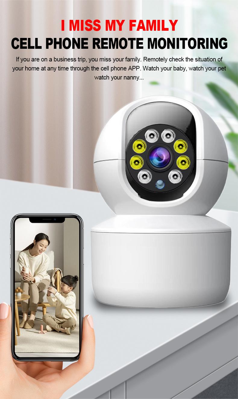 Product Introduction of WIFI wireless home security monitoring, high-definition night vision movable tracking monitor camera Kamera Cctv cctv  anak  md  meja  lipat Photography 3