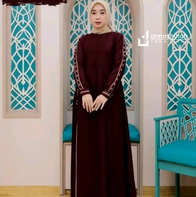 LESSY DRESS ORI ANNASHIHAH• GAMIS MUSLIM YORIS PREMIUM AKSEN BORDIR EXCLUSIVE• GRATIS ONGKIR COD√