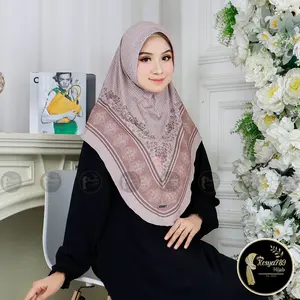 Kesya789 Hijab Bergo Instan Daily Jersey Mawww otif Printing Bunga Azizah