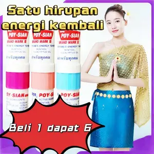 POY-SIAN Mark 2in1 Inhaler Thailand Minyak Angin & Aromaterapi Hidung BPOM Viral di TikTok Manfaat Luar Biasa untuk Meredakan Hidung Tersumbat & Sakit Kepala Beli 1 Dapat 6 - Cleanser, Wajah, Cleaning