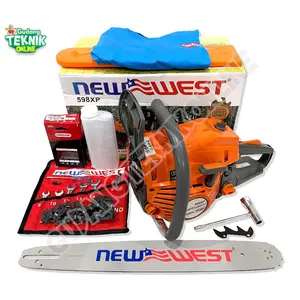 Mesin Chainsaw Gergaji Kayu New West 588/598Xp 20" 22" Bar Laser Tip Dan Gigi - New West 588/598Xp 20 22 Inch Bar Laser Dan Gigi Paket New