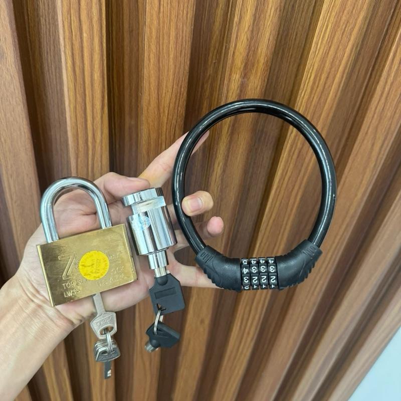 Combo 3 Ổ Khoá ( Ổ khoá Nhà , Ổ Khoá Số , Ổ Khoá Đĩa Xe Máy ) Tiện Lợi