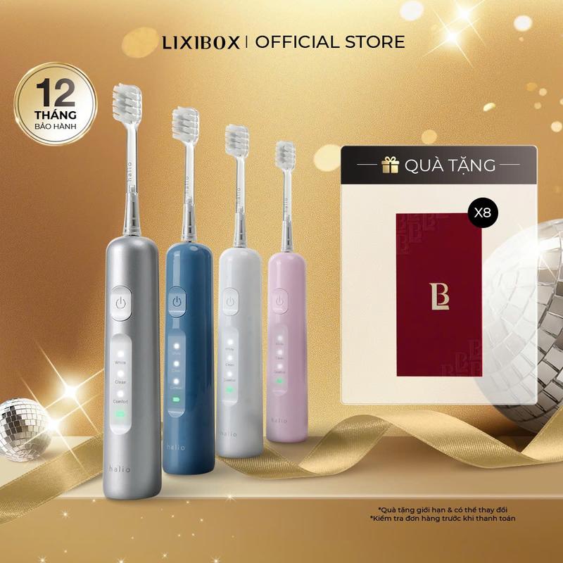 Bàn Chải Điện Halio Wave Sonic Electric Toothbrush Công Nghệ Chuyển Động Kép Động Cơ Maglev 55000 Nhịp Phút Lông Siêu Mảnh 0.015mm Chống Nước IPX7 3 Chế Độ Làm Sạch