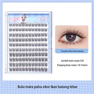 BQI Fake Lashes 10 Baris 3D Eyelash Extension Bulu Mata Palsu Tanpa Lem Korean Natural Daily Use Murah 10-12mm