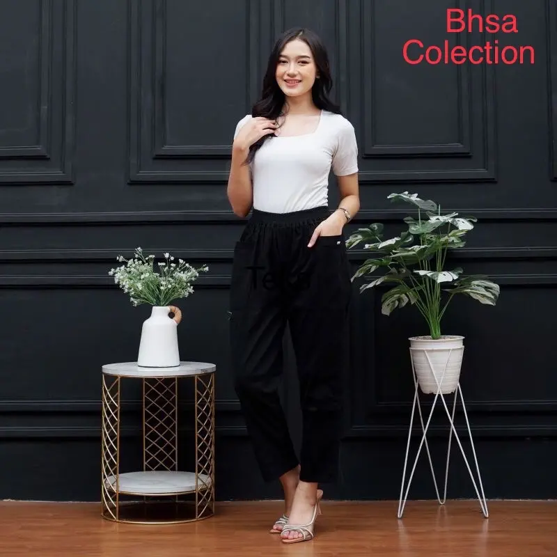 Celana Kulot standar Cotton Twill | Celana Highwaist Cullot Kantor Wanita | Celana Kulot Jumbo Wide Leg Terlaris 4