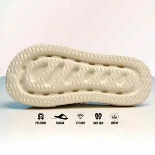 Sepatu Sandal Wanita Baim Sendal jibbitz Sandal DIY Sepatu Wedges sandal kodok Sandal Sepatu Karet Tali Wanita Baim Selop Jibbitz 3D Labubu Anti Slip 1