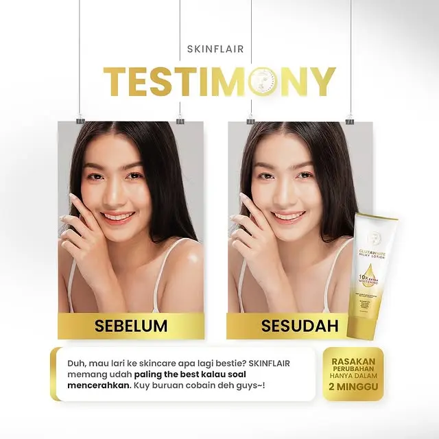 SKINFLAIR - GLUTAWHITE MILKY LOTION 150ML LOTION SKINFLAIR GLUTA WHITE LOTION MILKY BOOSTER TONE UP | ORIGINAL PRODUK 5