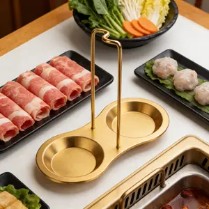 Ladle Holder Tempat Sendok Sup Stainless Steel Gold Bisa Dilepas Stand Holder Sendok Kuah & Saringan Dapur Mudah Dicuci